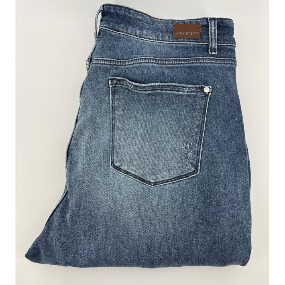 Judy Blue Jeans Women 20W Skinny Fit Distressed Blue High Rise